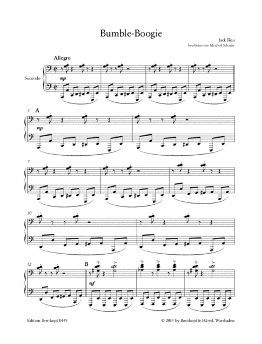 Bumble Boogie Piano Duet scores gallery preview page 2