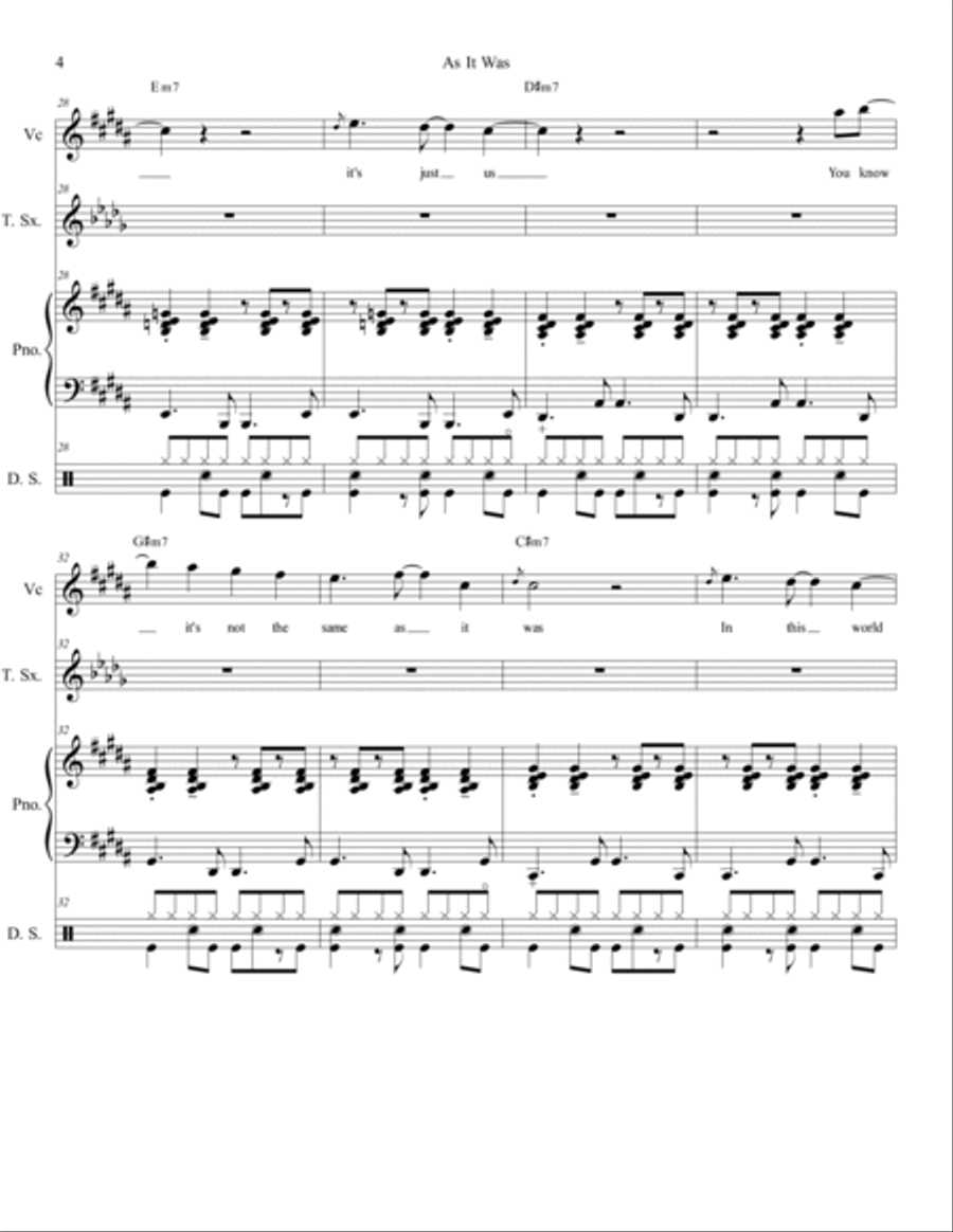 As It Was As It Was Jazz Ensemble scores gallery preview page 6