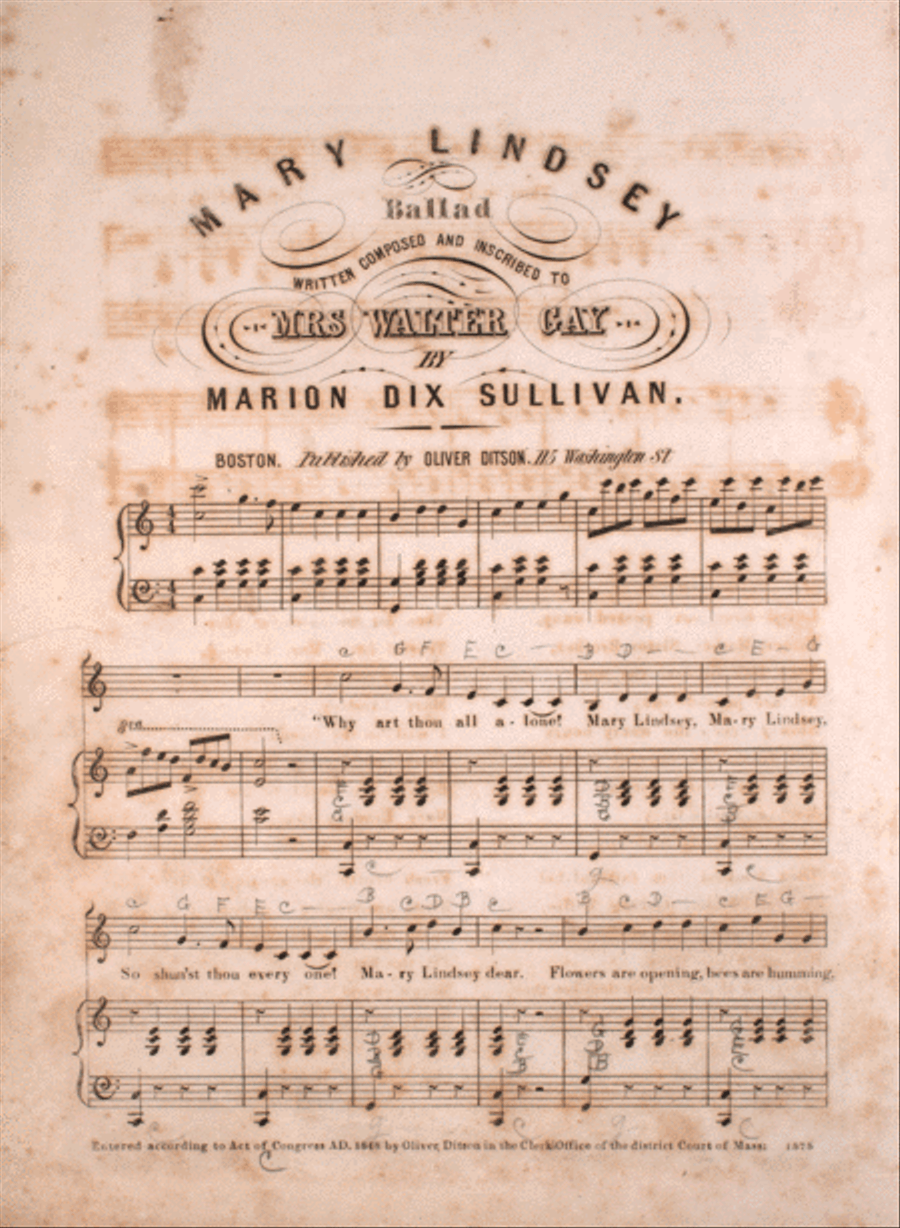 Mary Lindsey. Ballad Voice scores gallery preview page 1