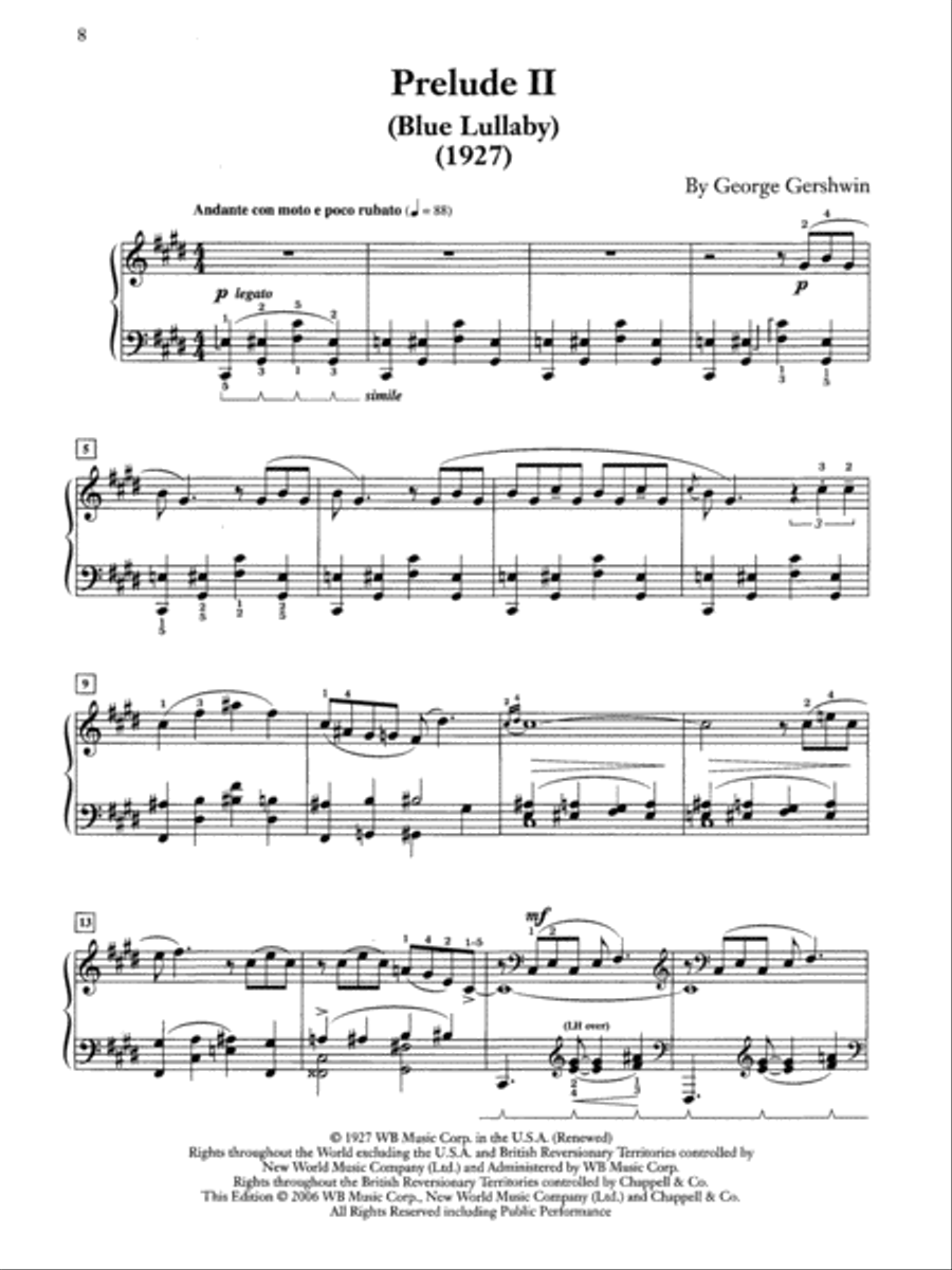 George Gershwin -- Three Preludes Piano Solo scores gallery preview page 3