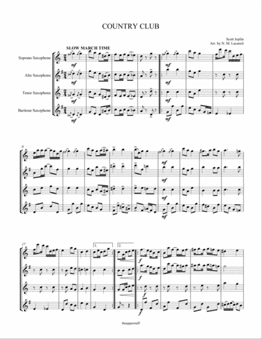 Country Club Woodwind Quartet scores gallery preview page 1