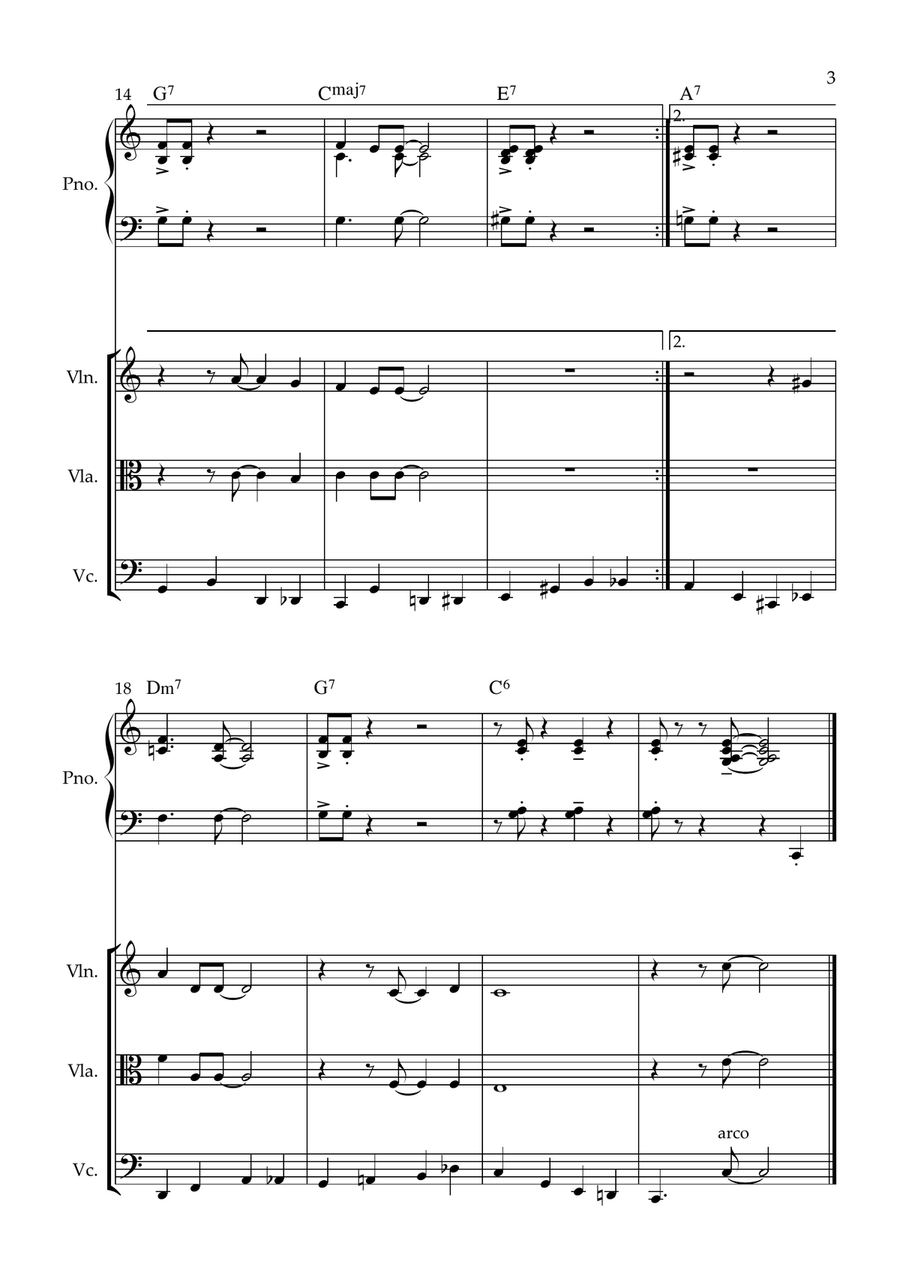 Fly Me To The Moon (in Other Words) Piano Quartet scores gallery preview page 3
