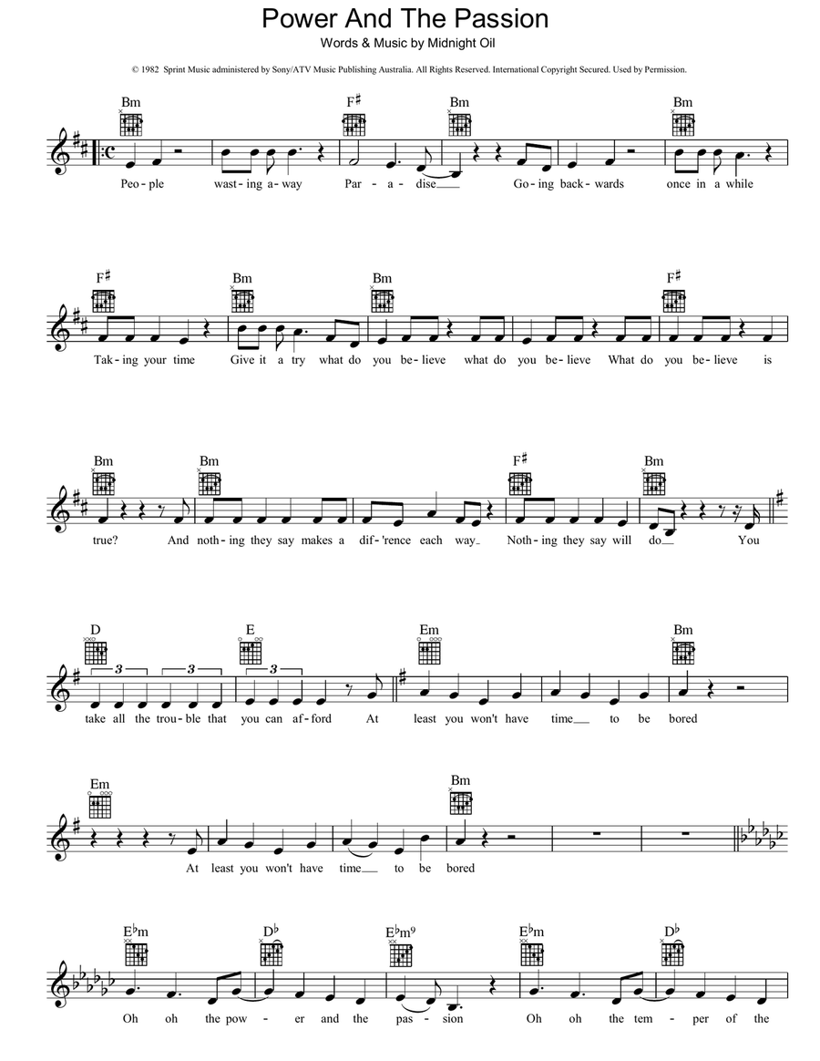 Power And The Passion Piano scores gallery preview page 1