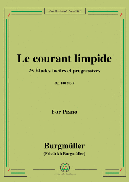 Burgmüller-25 Études faciles et progressives, Op.100 No.7,Le courant limpide image number null
