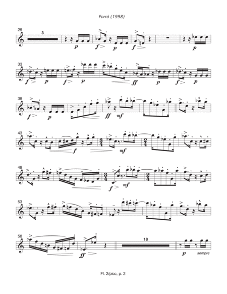 Forró (1998) flute 2/piccolo part