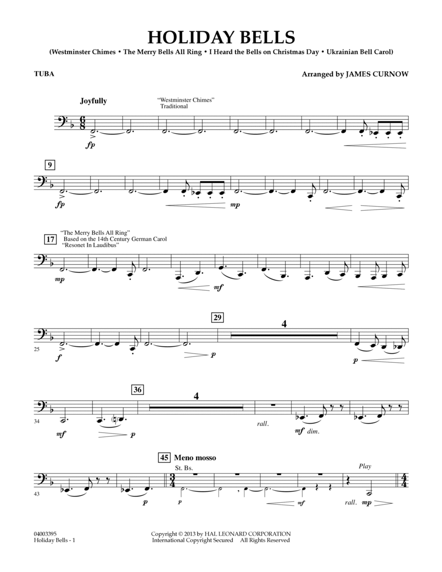 Holiday Bells - Tuba Holiday Bells - Tuba Concert Band scores gallery preview page 1