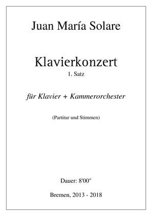 Book cover for Piano Concerto No. 1 - FIRST movement [score and parts]