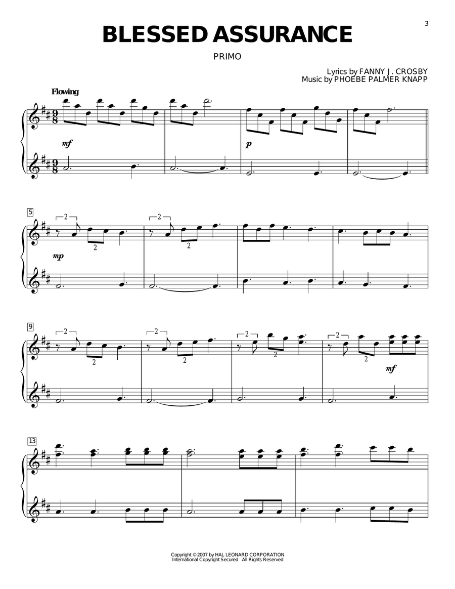 Blessed Assurance (arr. Larry Moore) Piano Duet scores gallery preview page 2
