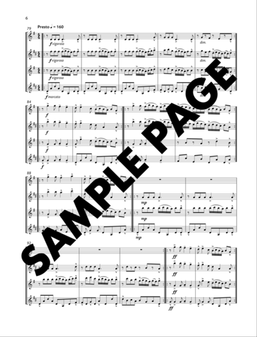Zorba's Dance Saxophone Quintet scores gallery preview page 5