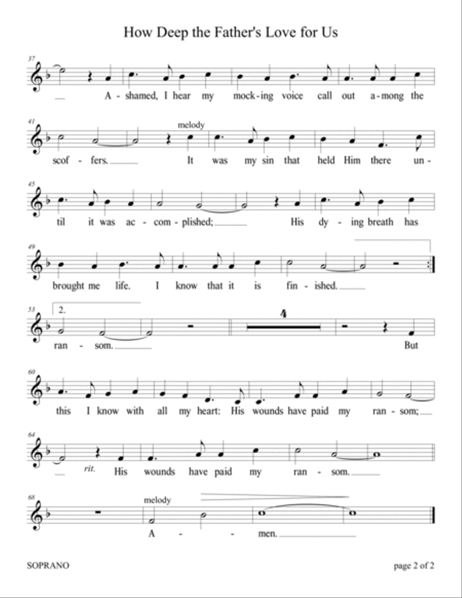 How Deep The Father's Love For Us 2-Part scores gallery preview page 4