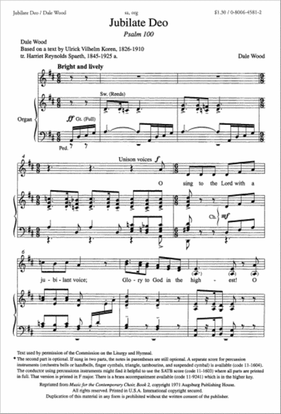 Jubilate Deo Choir scores gallery preview page 1