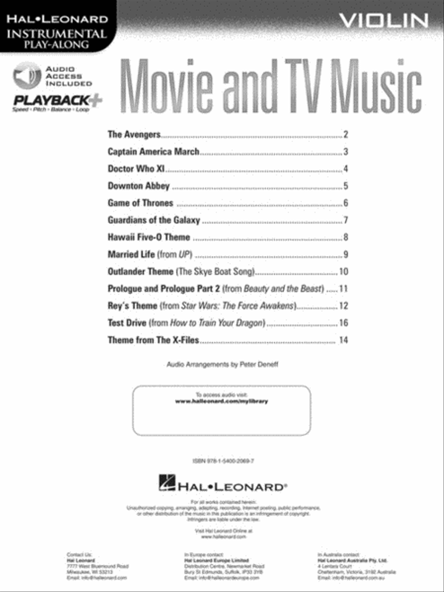 Movie and TV Music for Violin Violin scores gallery preview page 2