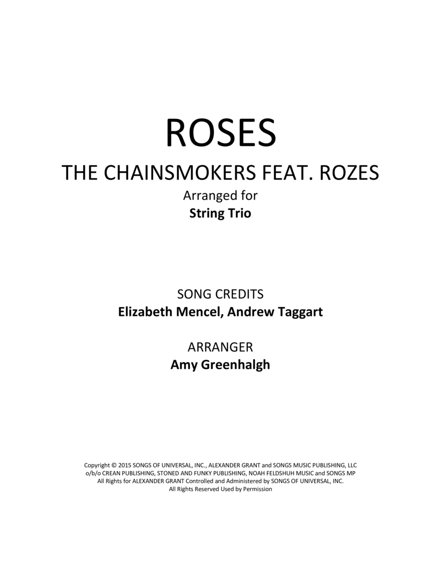 Roses String Trio scores gallery preview page 1