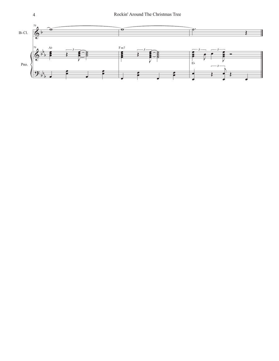 Rockin' Around The Christmas Tree B-Flat Clarinet scores gallery preview page 4