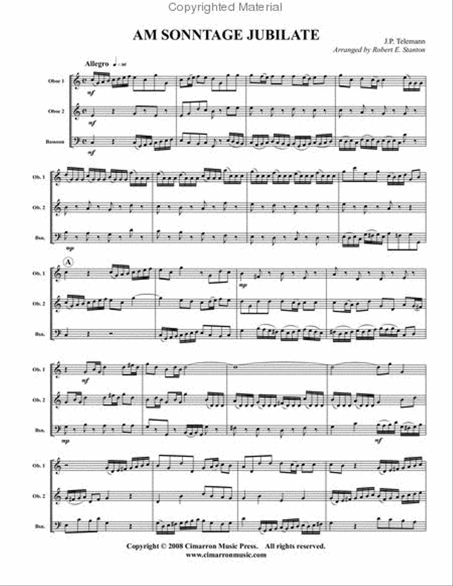 Am Sonntage Jubilate Woodwind Trio scores gallery preview page 2