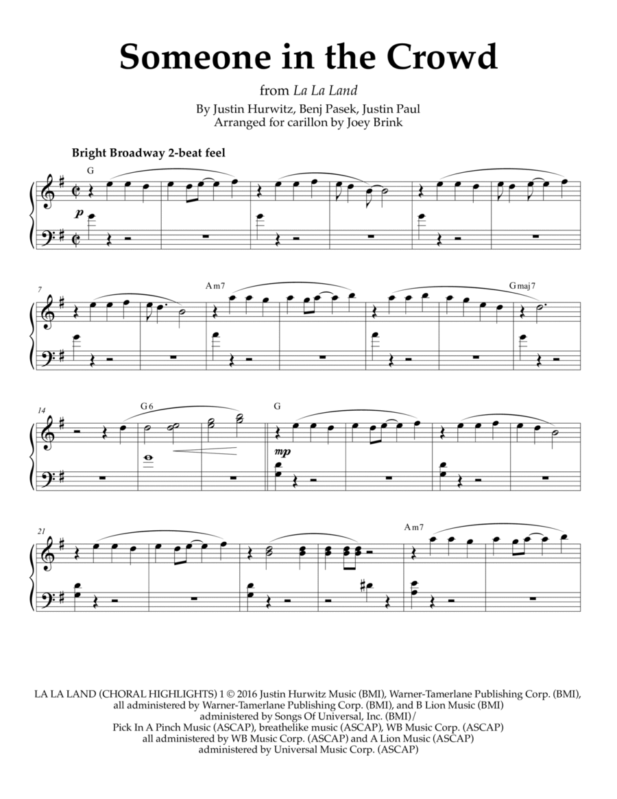 Someone In The Crowd Glockenspiel scores gallery preview page 1