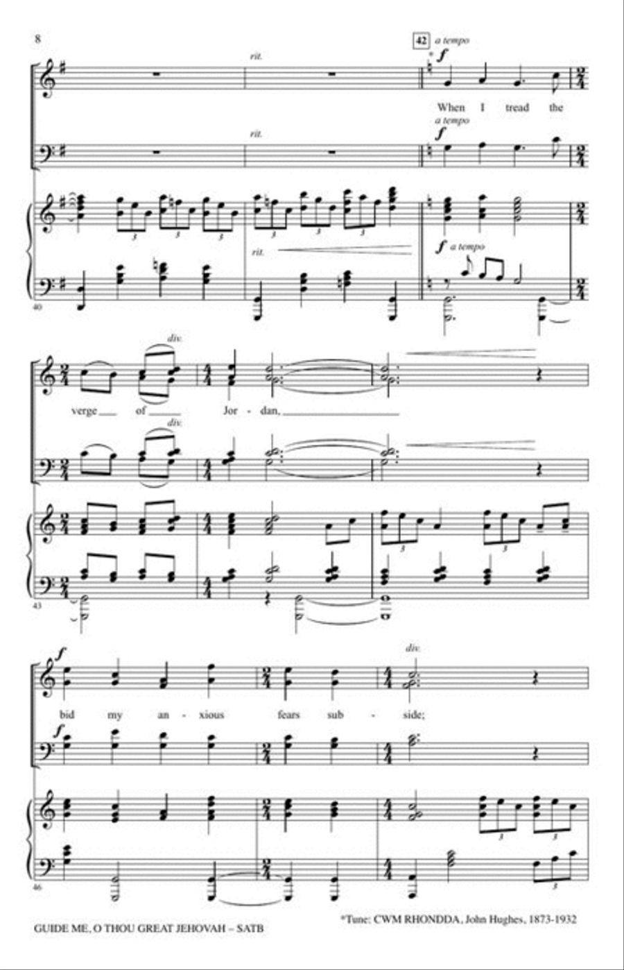 Guide Me, O Thou Great Jehovah 4-Part scores gallery preview page 6