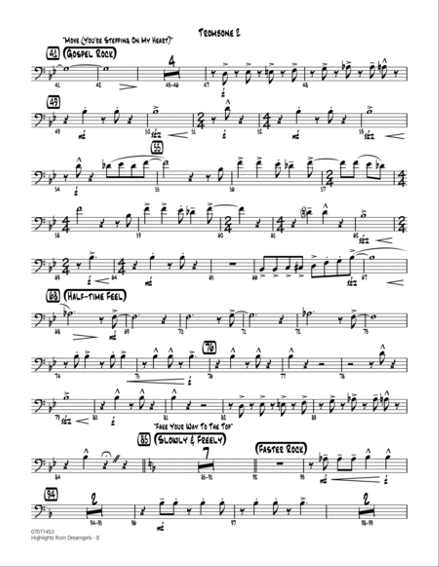 Highlights from Dreamgirls - Trombone 2 Jazz Ensemble scores gallery preview page 2