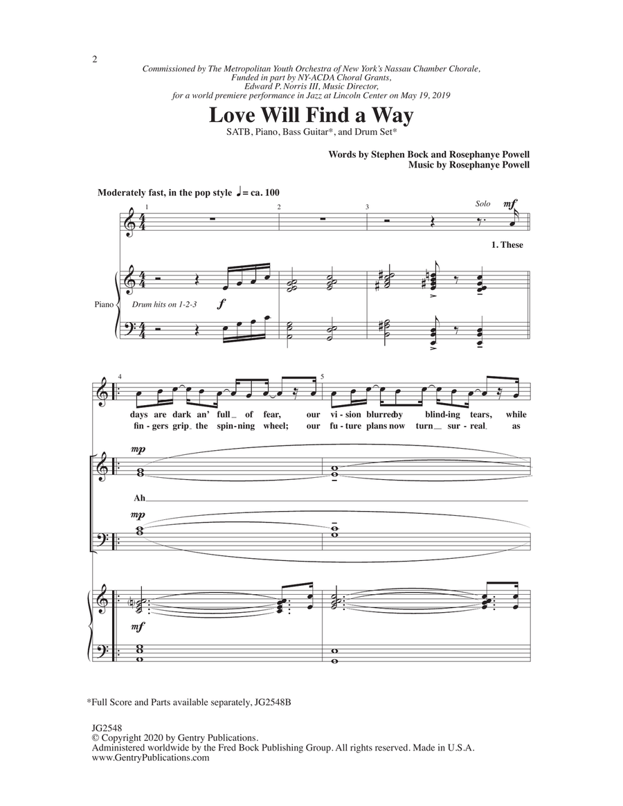 Love Will Find A Way 4-Part scores gallery preview page 1