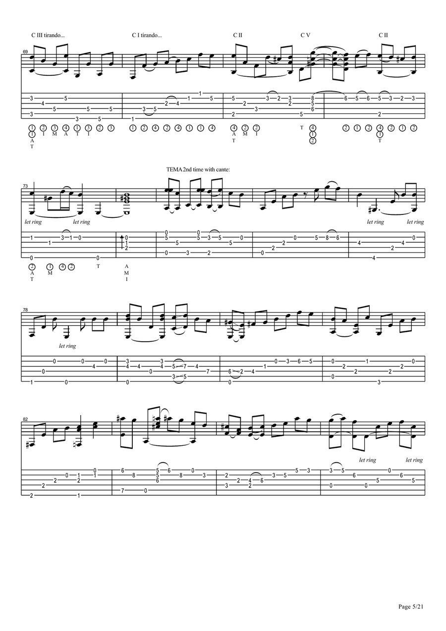 Vicente Amigo - Un Momento En El Sonido - 6 - Silia Y El Tiempo Acoustic Guitar scores gallery preview page 5