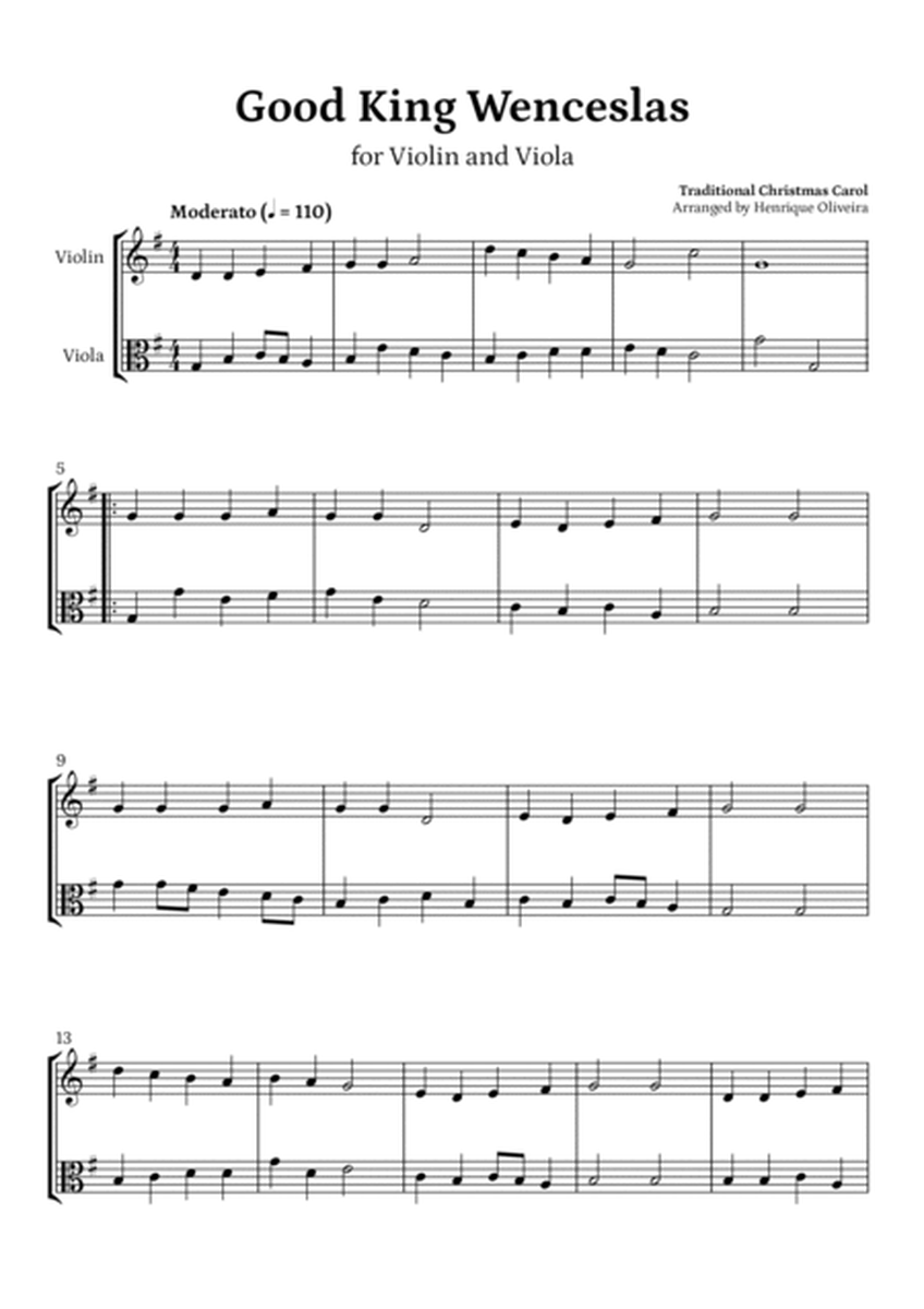 5 Christmas Carols (Violin and Viola) - Easy Intermediate Level image number null