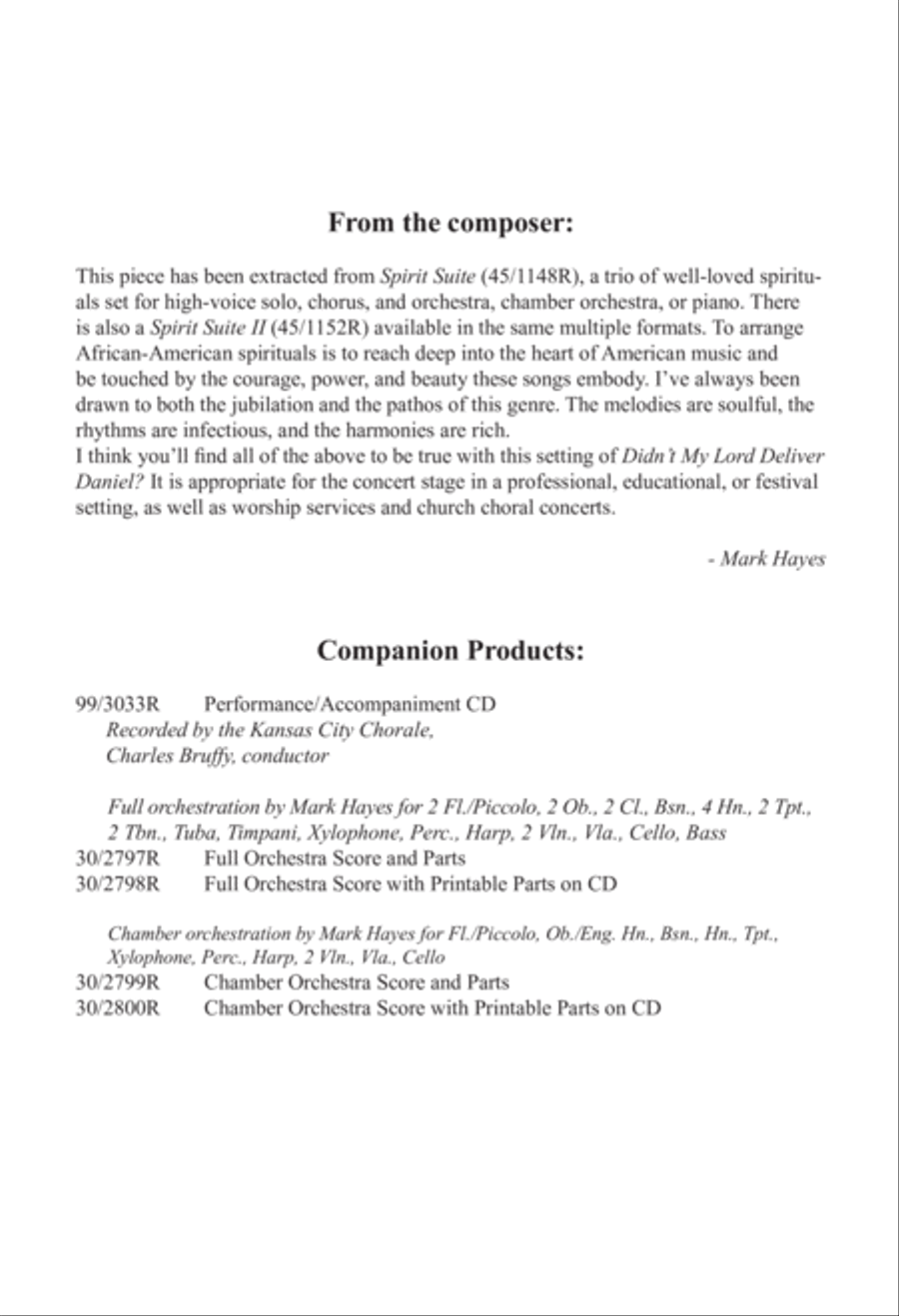 Didn't My Lord Deliver Daniel? 4-Part scores gallery preview page 2