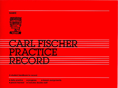 Carl Fischer Practice Record Book