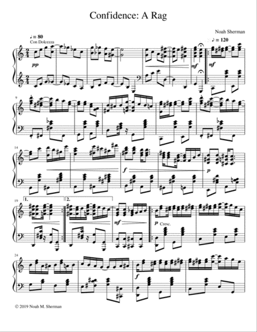 Confidence: A Rag Piano Solo scores gallery preview page 1