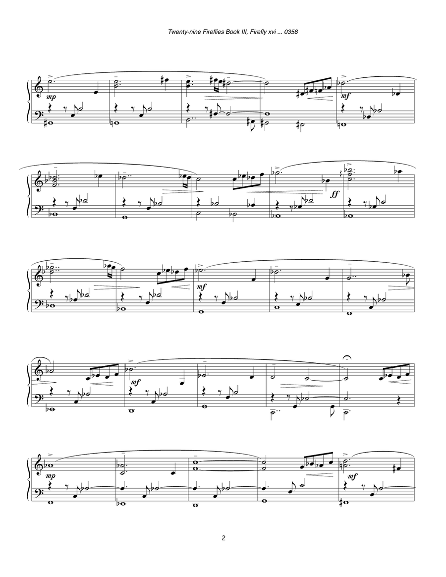 Twenty-nine Fireflies Book III, Firefly xvi 0358 Piano Solo scores gallery preview page 2