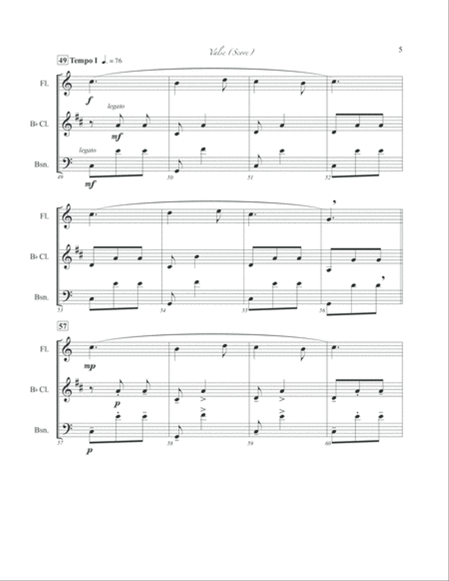 Valse (album Des Six) Woodwind Trio scores gallery preview page 6
