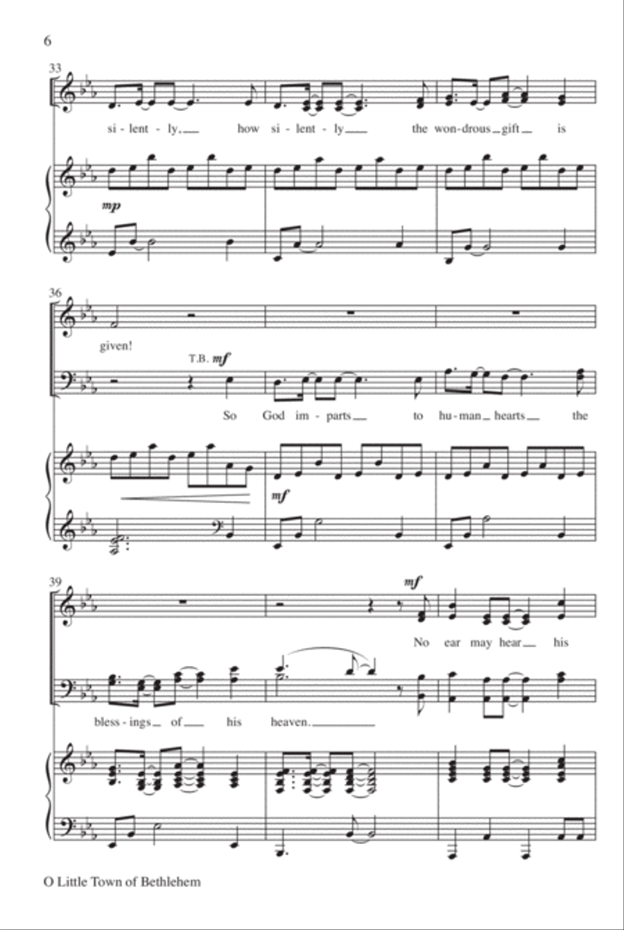 O Little Town of Bethlehem 4-Part scores gallery preview page 7