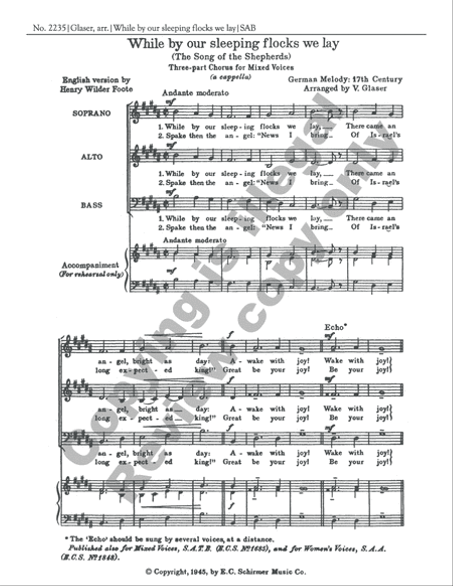 While By Our Sleeping Flocks We Lay 3-Part scores gallery preview page 3