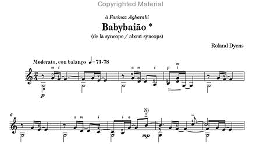 Les 100 de Roland Dyens - Babybaião Classical Guitar scores gallery preview page 2