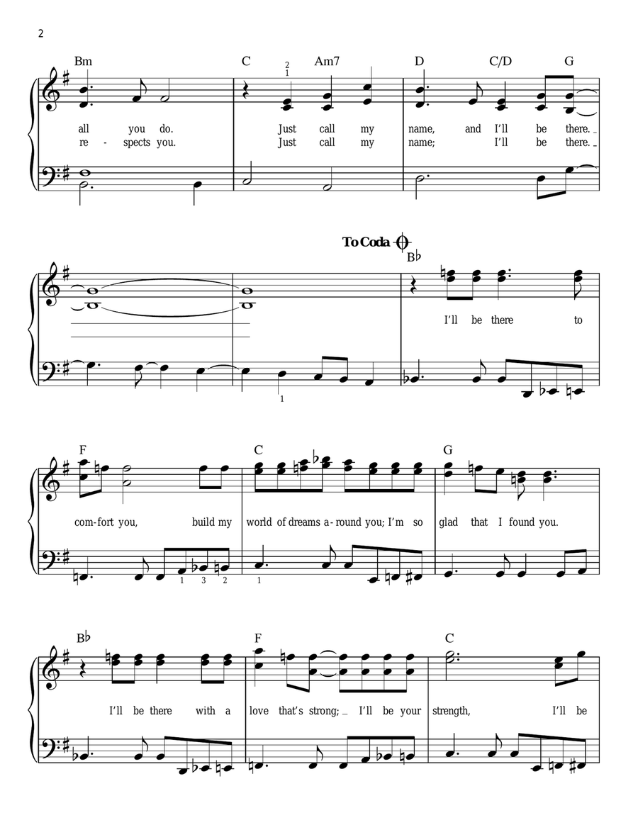 I'll Be There I'll Be There Easy Piano scores gallery preview page 2