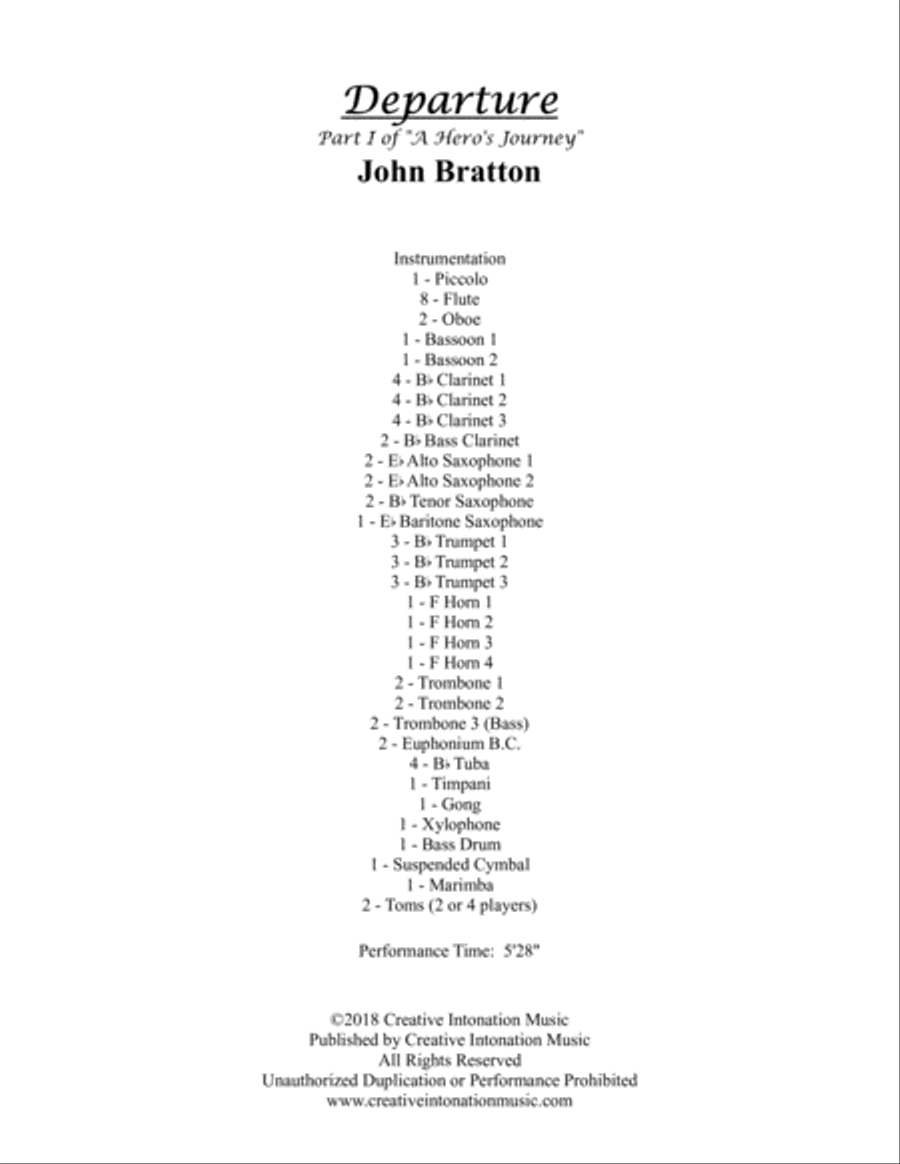 Departure and Initiation Concert Band scores gallery preview page 2