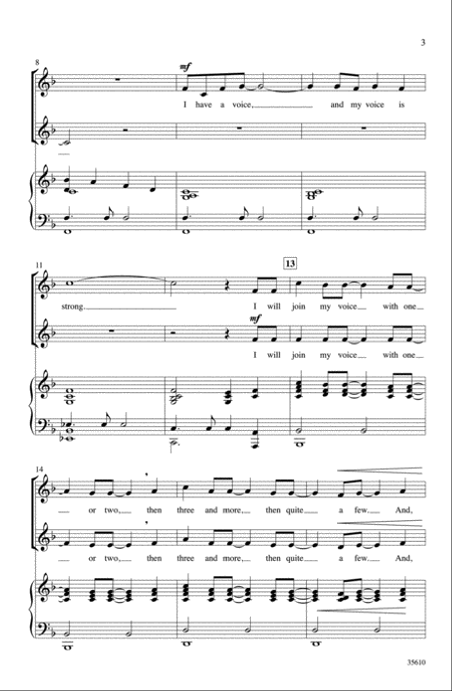 I Have a Voice 2-Part scores gallery preview page 3