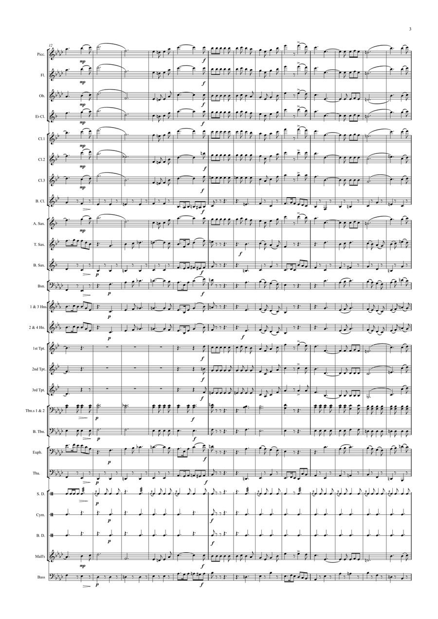 Paddy's Day March for Concert/Wind/Marching Band ''Keith Terrett Classic March Collection'' Concert Band scores gallery preview page 3