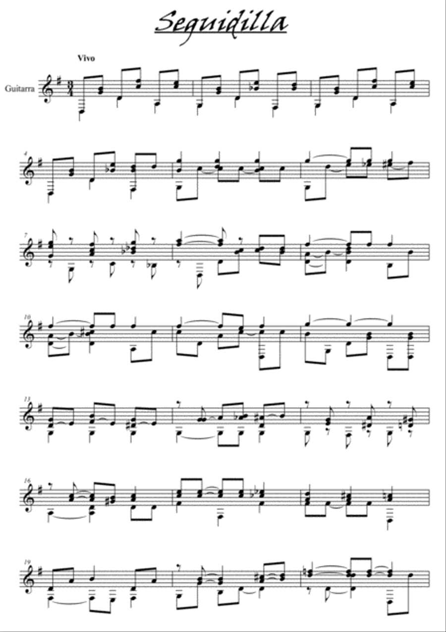 Seguidilla Manchega Acoustic Guitar scores gallery preview page 1