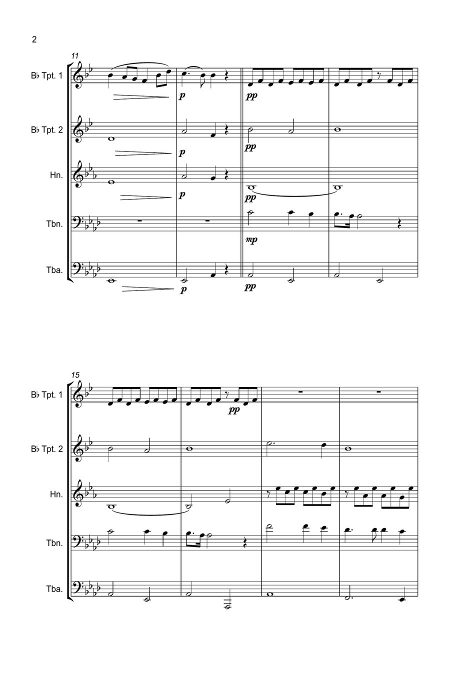 Panis Angelicus - brass quintet, featuring trombone solo Brass Quintet scores gallery preview page 4