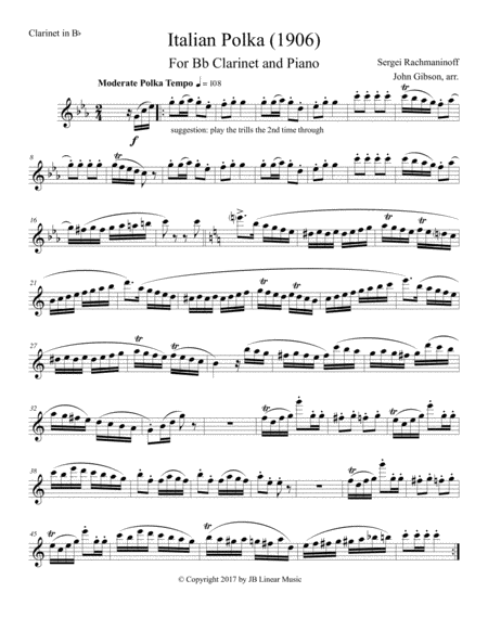 Italian Polka set for Clarinet and Piano image number null