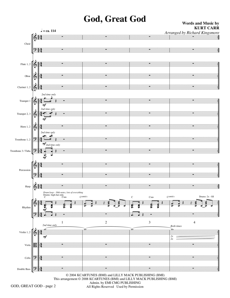 God, Great God - Full Score Choir scores gallery preview page 1