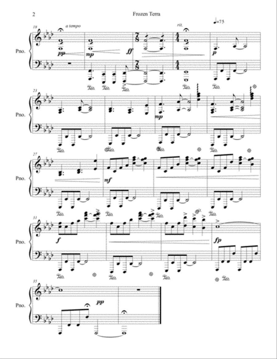 Frozen Terra Frozen Terra Piano Solo scores gallery preview page 3