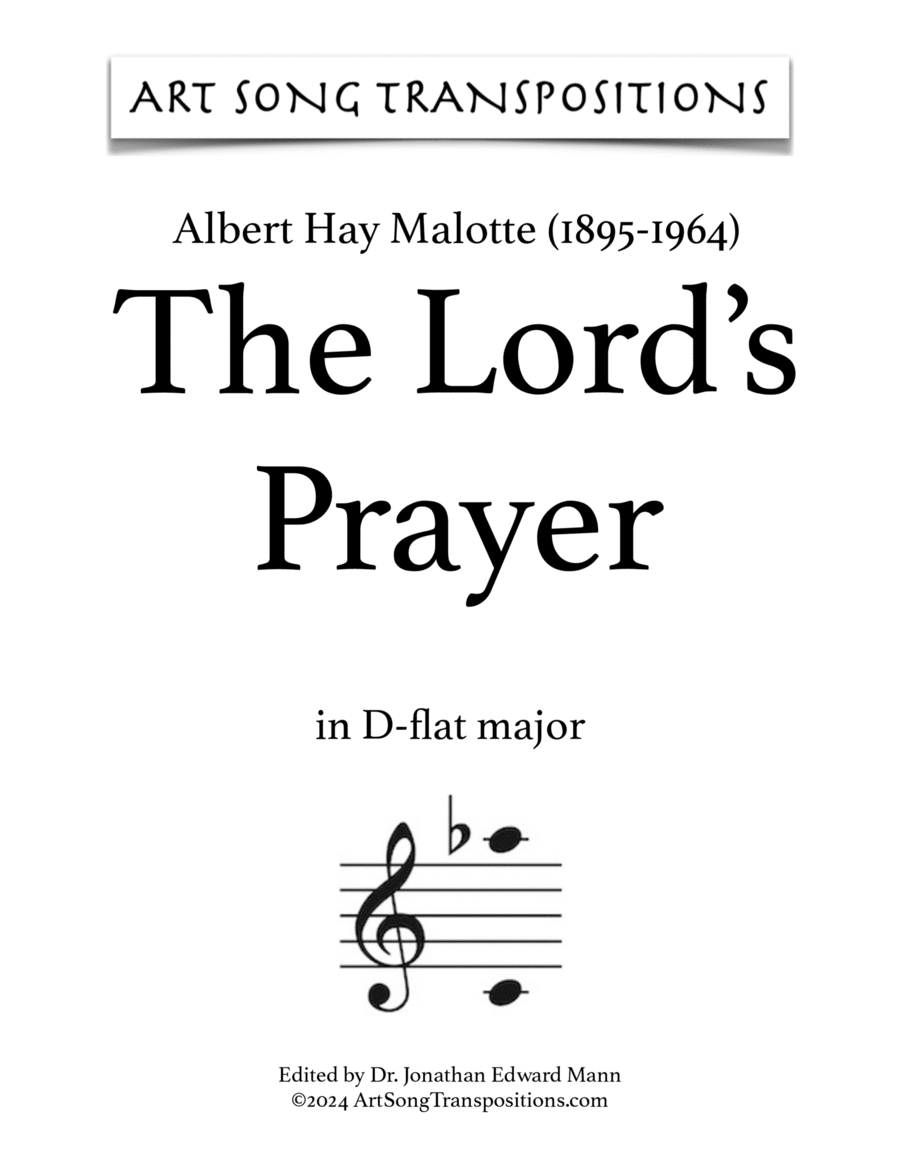 The Lord's Prayer The Lord's Prayer Voice scores gallery preview page 1