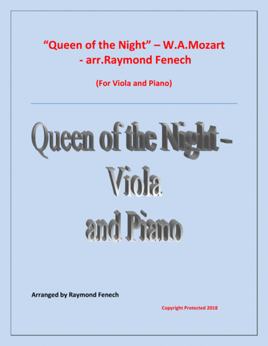 Queen of the Night - From the Magic Flute - Viola and Piano image number null