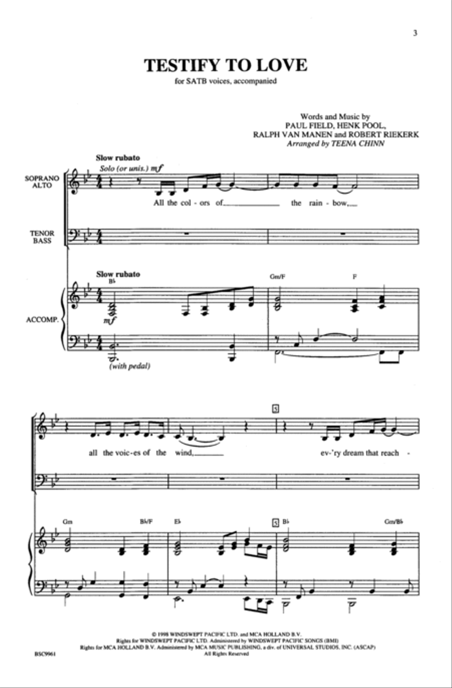Testify to Love 4-Part scores gallery preview page 12