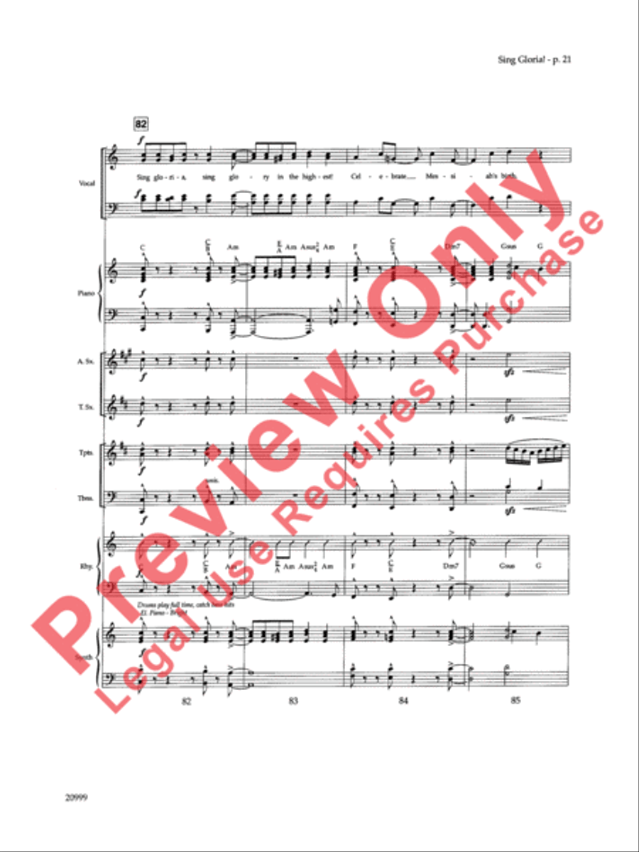 Sing Gloria! (A Song for Christmas) Choir scores gallery preview page 22