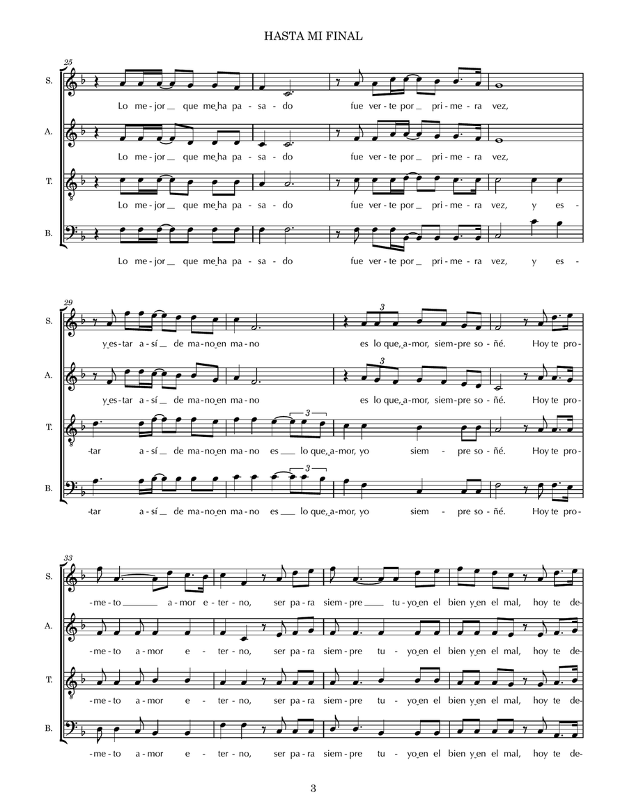 Hasta Mi Final 4-Part scores gallery preview page 3