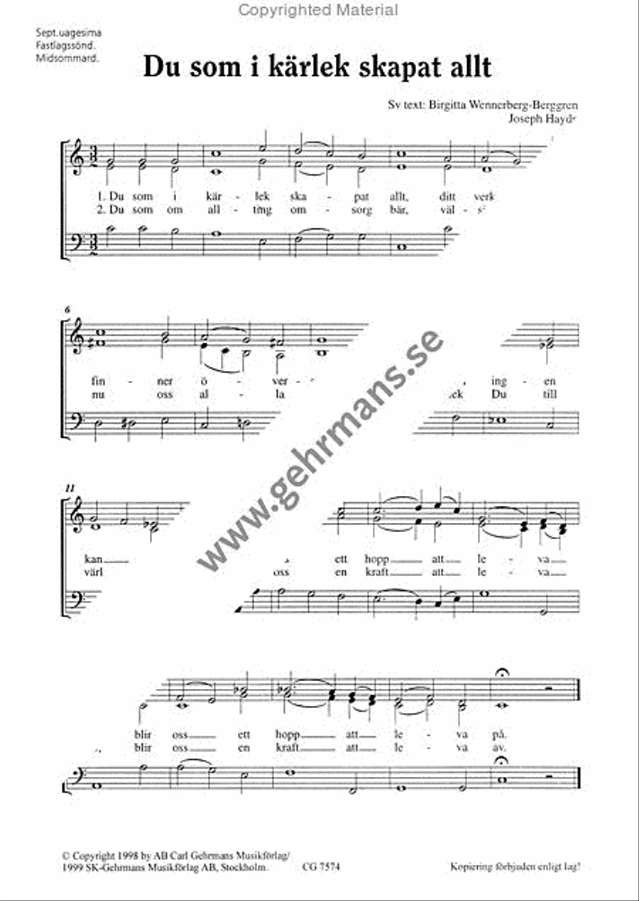 Tre Haydn-sanger 3-Part scores gallery preview page 3