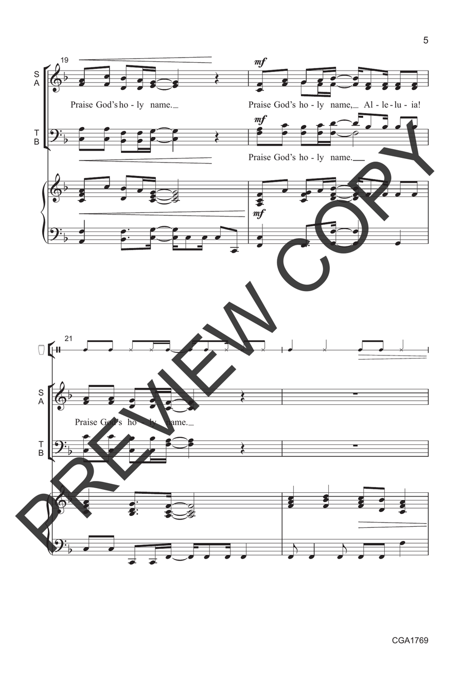 Amazing Grace with Praise, Praise, Praise the Lord Choir scores gallery preview page 5