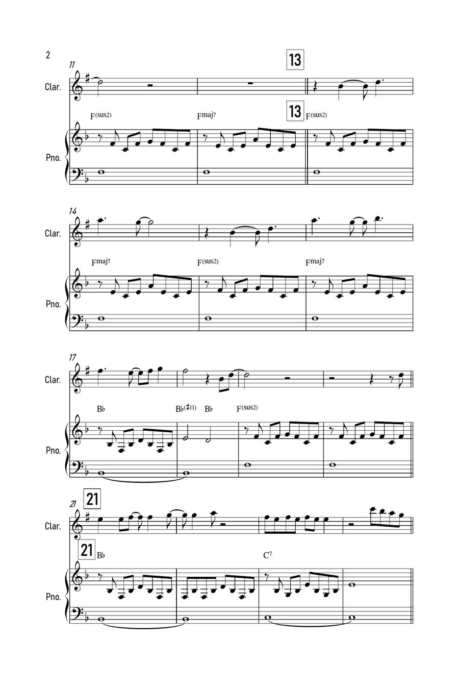 Cover Me In Sunshine Clarinet Solo scores gallery preview page 2
